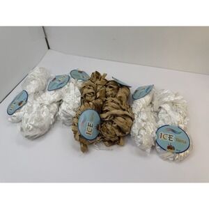 Ice Yarns Ribbon Yarn Lot Of 7 White Brown/gold 50gr Each